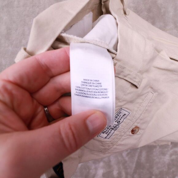 Polo Ralph Lauren‎ Khaki Tan Chino Shorts 10" inseam Cotton Boys Youth Size 18 - Picture 8 of 10